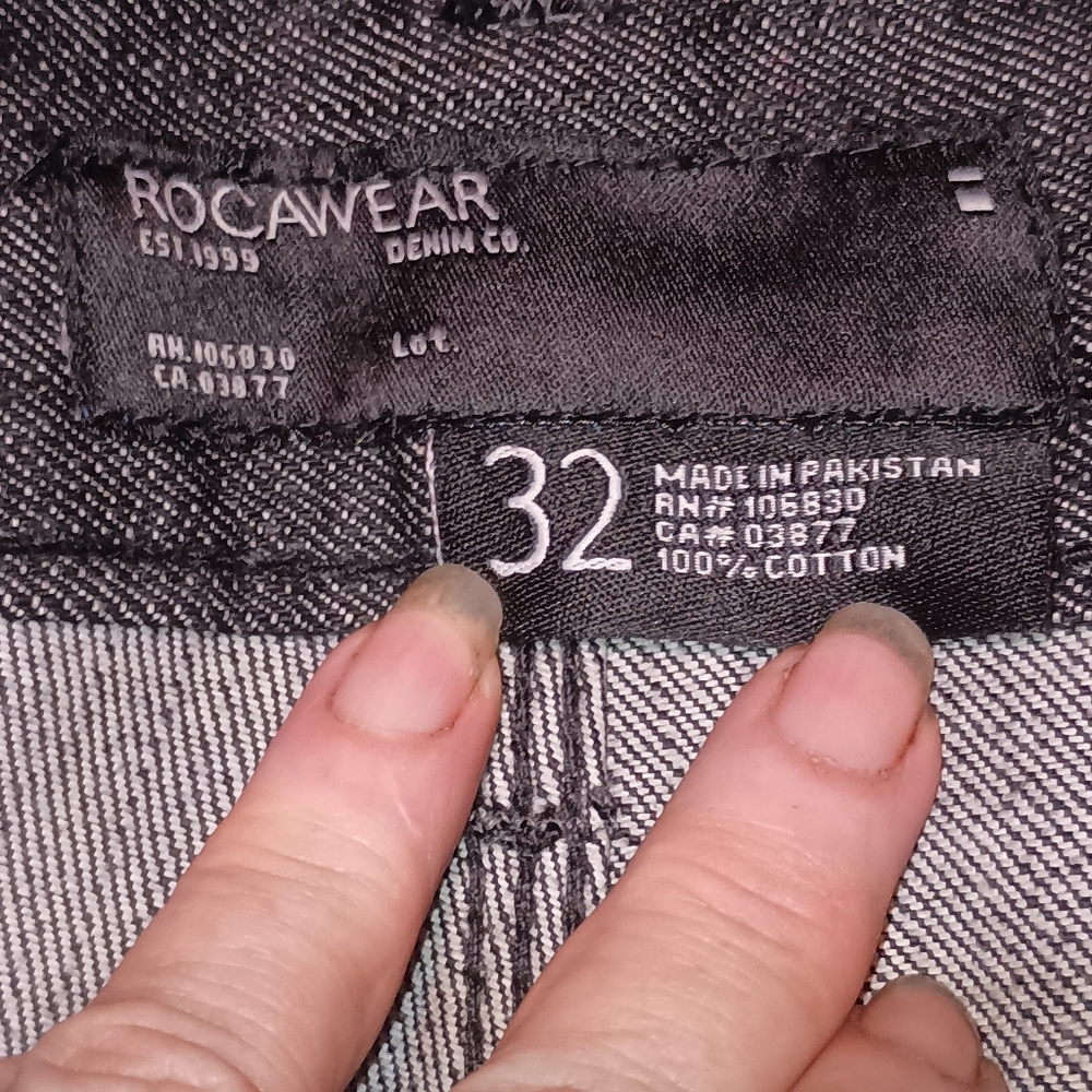NWT RocaWear Mens 32 Original Fit R Flap Jean Black/Crimson Streetwear - Picture 4 of 6